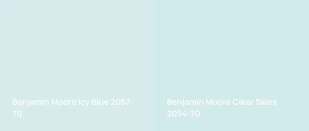 Benjamin Moore Icy Blue 2057-70 vs Benjamin Moore Clear Skies 2054-70