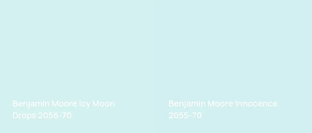 Benjamin Moore Icy Moon Drops 2056-70 vs Benjamin Moore Innocence 2055-70
