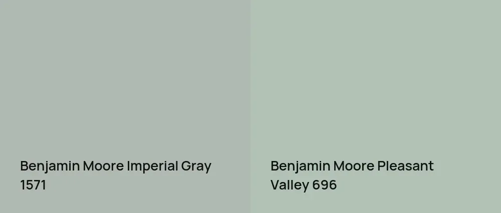 Benjamin Moore Imperial Gray 1571 vs Benjamin Moore Pleasant Valley 696