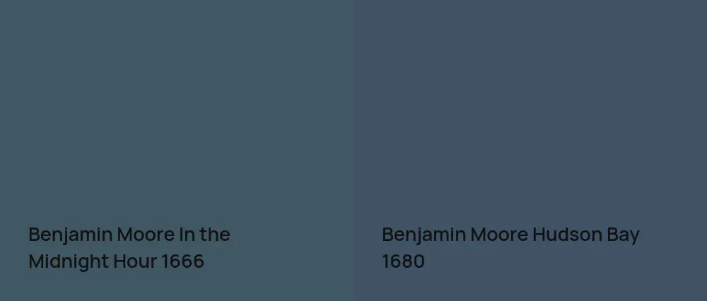 Benjamin Moore In the Midnight Hour 1666 vs Benjamin Moore Hudson Bay 1680