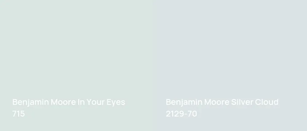 Benjamin Moore In Your Eyes 715 vs Benjamin Moore Silver Cloud 2129-70