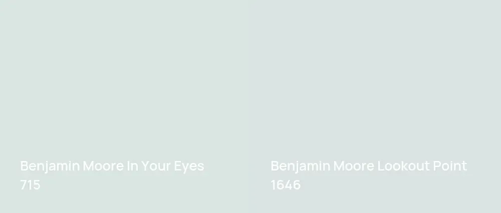 Benjamin Moore In Your Eyes 715 vs Benjamin Moore Lookout Point 1646