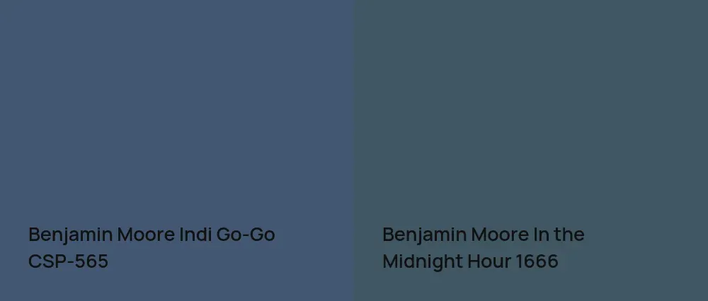 Benjamin Moore Indi Go-Go CSP-565 vs Benjamin Moore In the Midnight Hour 1666