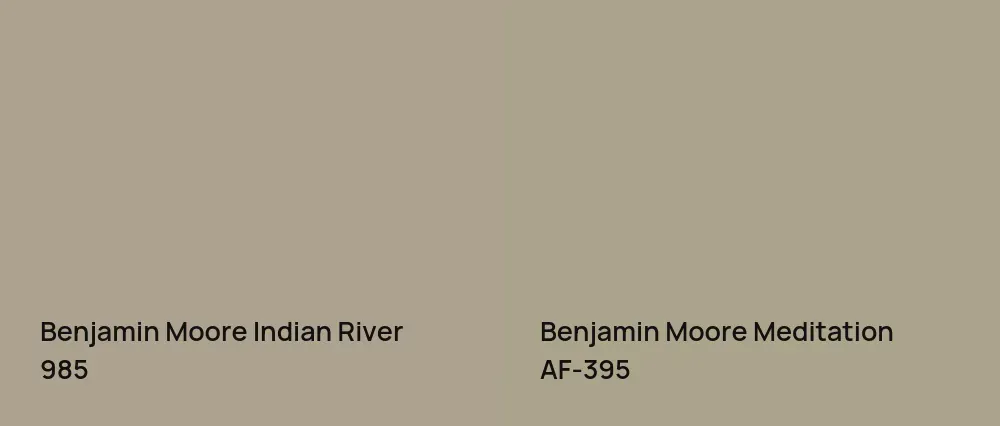 Benjamin Moore Indian River 985 vs Benjamin Moore Meditation AF-395