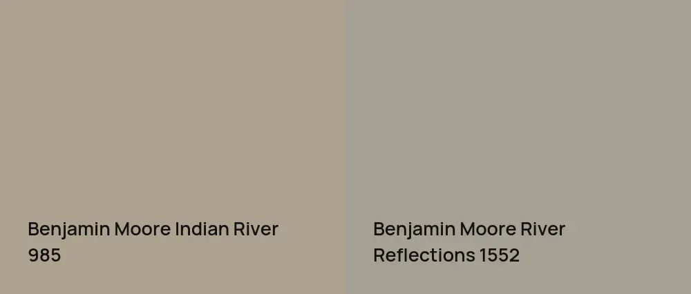 Benjamin Moore Indian River 985 vs Benjamin Moore River Reflections 1552
