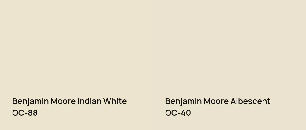 Benjamin Moore Indian White OC-88 vs Benjamin Moore Albescent OC-40