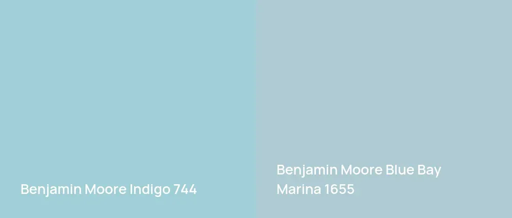 Benjamin Moore Indigo 744 vs Benjamin Moore Blue Bay Marina 1655