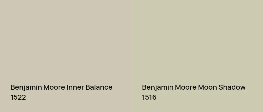 Benjamin Moore Inner Balance 1522 vs Benjamin Moore Moon Shadow 1516