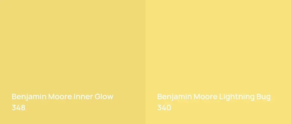 Benjamin Moore Inner Glow 348 vs Benjamin Moore Lightning Bug 340