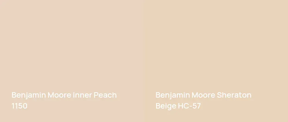 Benjamin Moore Inner Peach 1150 vs Benjamin Moore Sheraton Beige HC-57