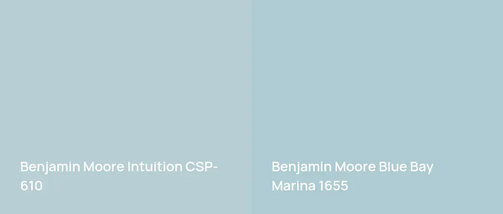 Benjamin Moore Intuition CSP-610 vs Benjamin Moore Blue Bay Marina 1655