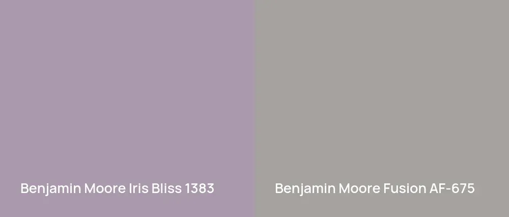 Benjamin Moore Iris Bliss 1383 vs Benjamin Moore Fusion AF-675