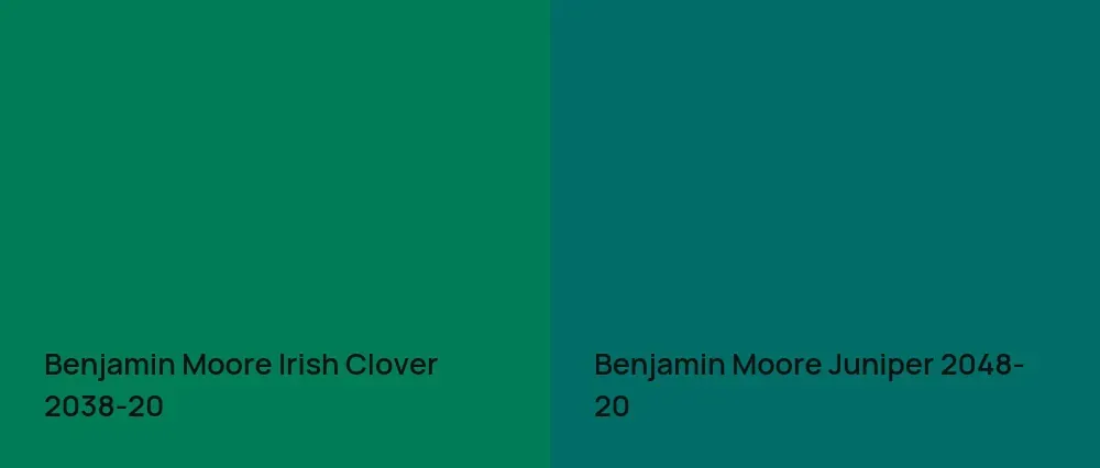 Benjamin Moore Irish Clover 2038-20 vs Benjamin Moore Juniper 2048-20