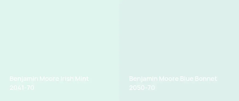 Benjamin Moore Irish Mint 2041-70 vs Benjamin Moore Blue Bonnet 2050-70