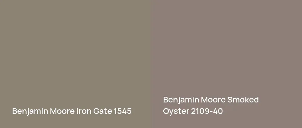 Benjamin Moore Iron Gate 1545 vs Benjamin Moore Smoked Oyster 2109-40