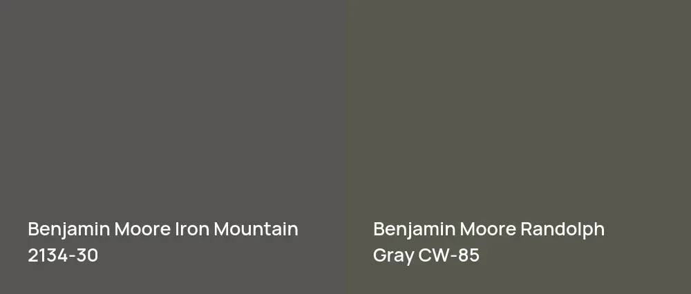 Benjamin Moore Iron Mountain 2134-30 vs Benjamin Moore Randolph Gray CW-85