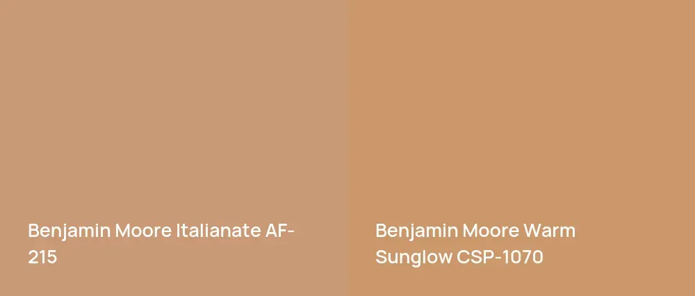 Benjamin Moore Italianate AF-215 vs Benjamin Moore Warm Sunglow CSP-1070