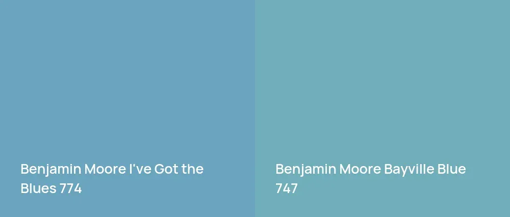 Benjamin Moore I've Got the Blues 774 vs Benjamin Moore Bayville Blue 747