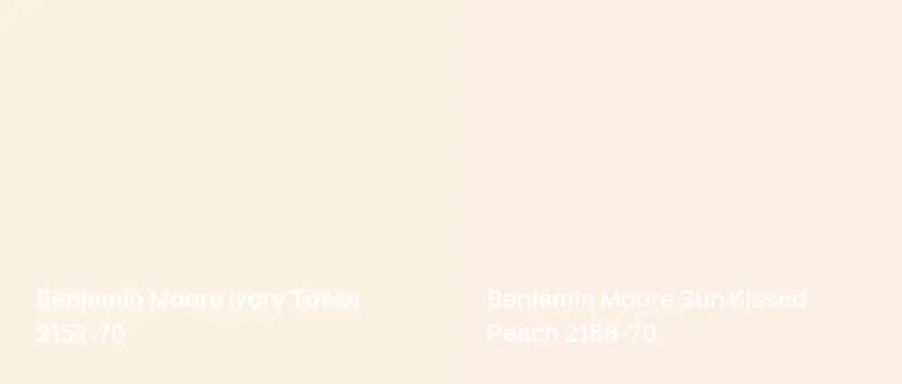 Benjamin Moore Ivory Tower 2157-70 vs Benjamin Moore Sun Kissed Peach 2168-70