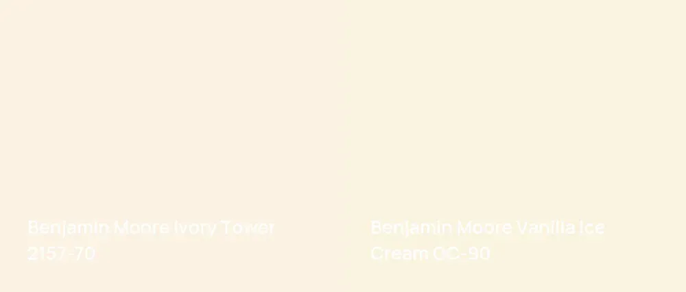 Benjamin Moore Ivory Tower 2157-70 vs Benjamin Moore Vanilla Ice Cream OC-90