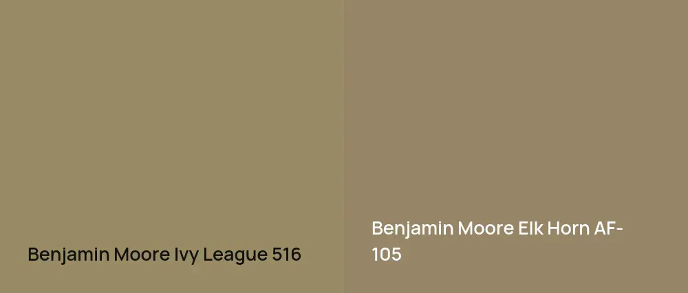 Benjamin Moore Ivy League 516 vs Benjamin Moore Elk Horn AF-105