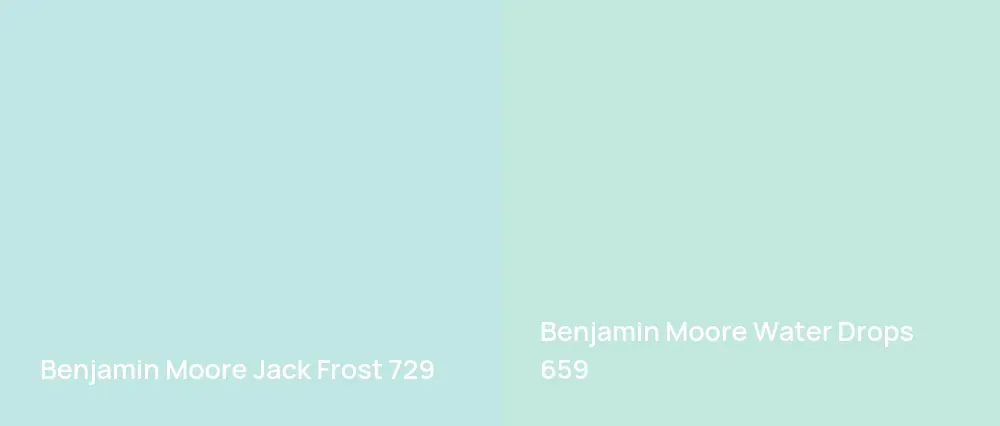 Benjamin Moore Jack Frost 729 vs Benjamin Moore Water Drops 659