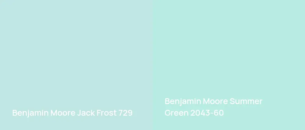 Benjamin Moore Jack Frost 729 vs Benjamin Moore Summer Green 2043-60