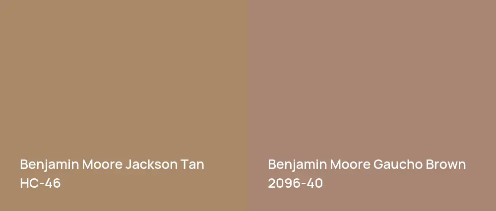 Benjamin Moore Jackson Tan HC-46 vs Benjamin Moore Gaucho Brown 2096-40