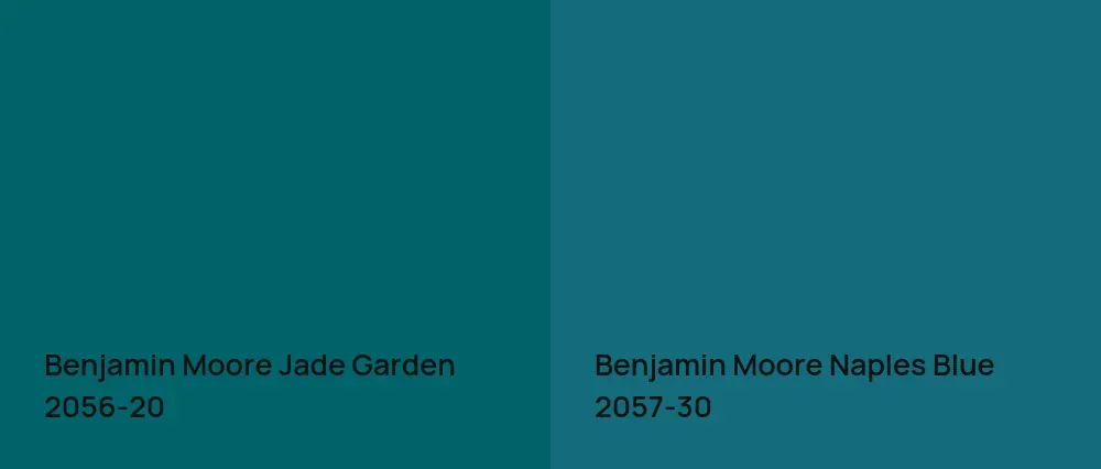 Benjamin Moore Jade Garden 2056-20 vs Benjamin Moore Naples Blue 2057-30