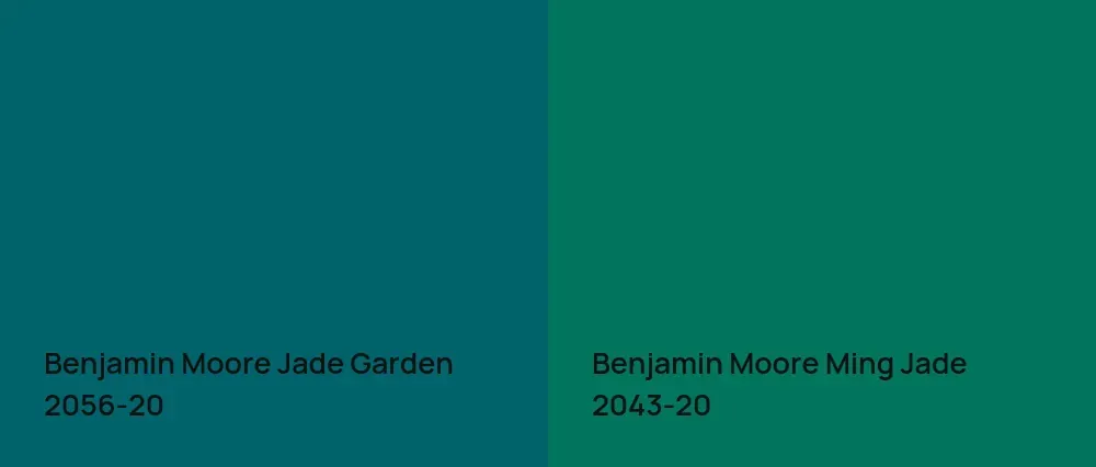 Benjamin Moore Jade Garden 2056-20 vs Benjamin Moore Ming Jade 2043-20
