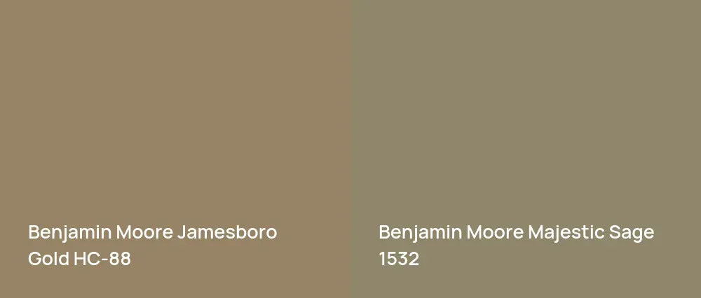 Benjamin Moore Jamesboro Gold HC-88 vs Benjamin Moore Majestic Sage 1532