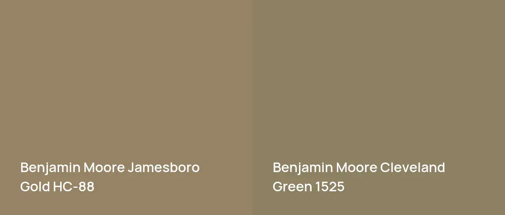 Benjamin Moore Jamesboro Gold HC-88 vs Benjamin Moore Cleveland Green 1525