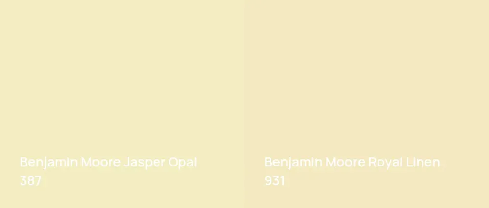 Benjamin Moore Jasper Opal 387 vs Benjamin Moore Royal Linen 931