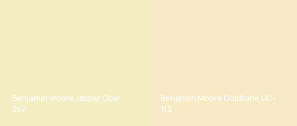 Benjamin Moore Jasper Opal 387 vs Benjamin Moore Goldtone OC-112