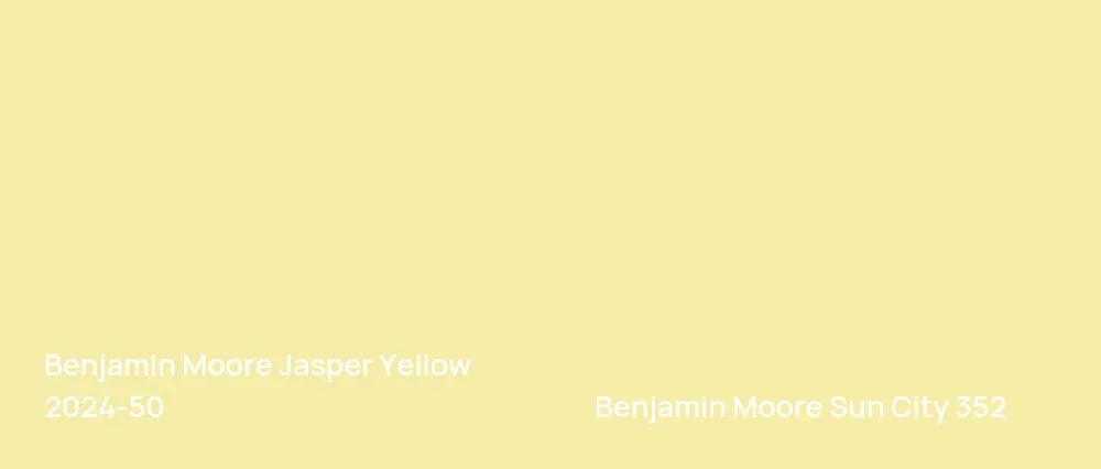 Benjamin Moore Jasper Yellow 2024-50 vs Benjamin Moore Sun City 352