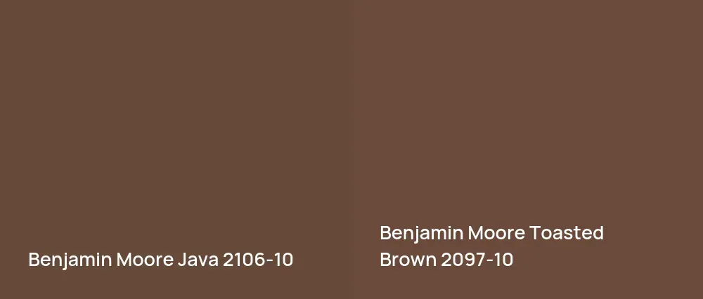 Benjamin Moore Java 2106-10 vs Benjamin Moore Toasted Brown 2097-10