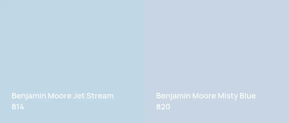 Benjamin Moore Jet Stream 814 vs Benjamin Moore Misty Blue 820