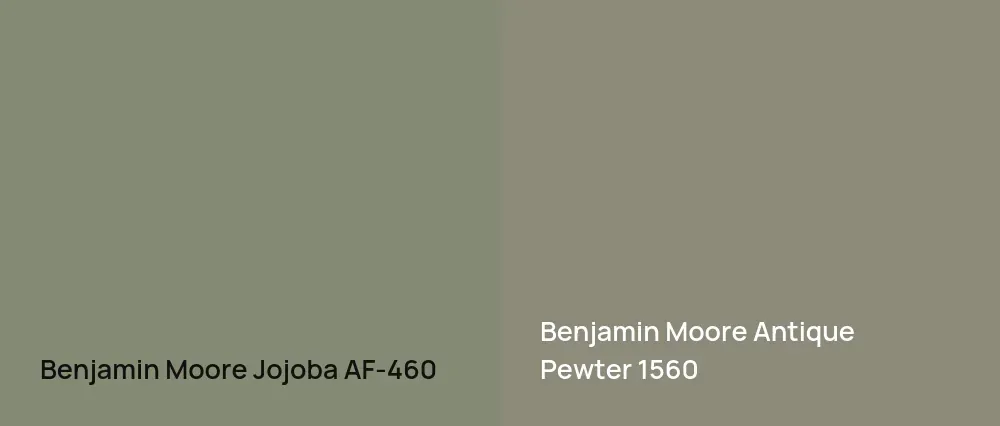 Benjamin Moore Jojoba AF-460 vs Benjamin Moore Antique Pewter 1560
