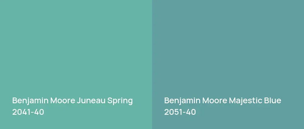 Benjamin Moore Juneau Spring 2041-40 vs Benjamin Moore Majestic Blue 2051-40