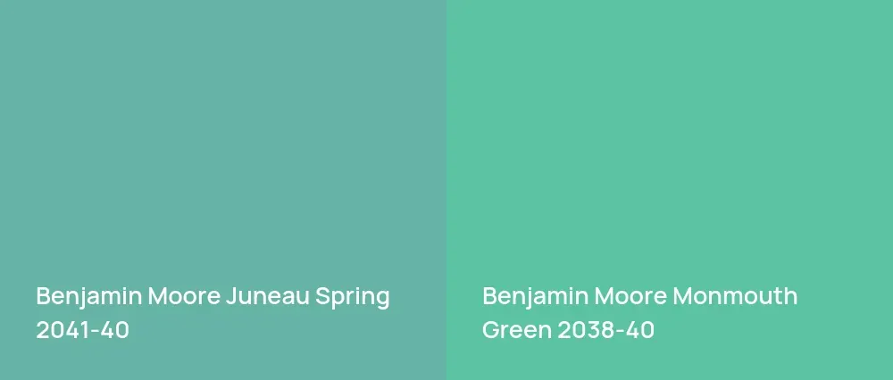Benjamin Moore Juneau Spring 2041-40 vs Benjamin Moore Monmouth Green 2038-40