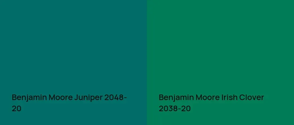 Benjamin Moore Juniper 2048-20 vs Benjamin Moore Irish Clover 2038-20