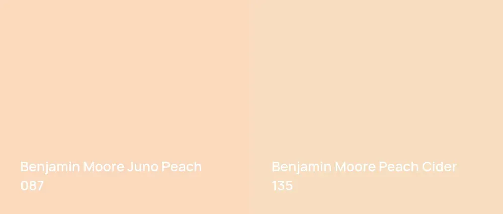 Benjamin Moore Juno Peach 087 vs Benjamin Moore Peach Cider 135