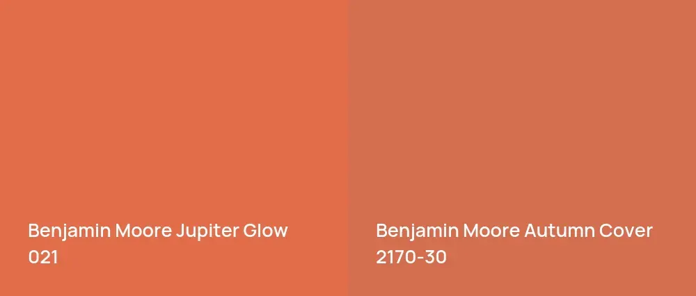 Benjamin Moore Jupiter Glow 021 vs Benjamin Moore Autumn Cover 2170-30