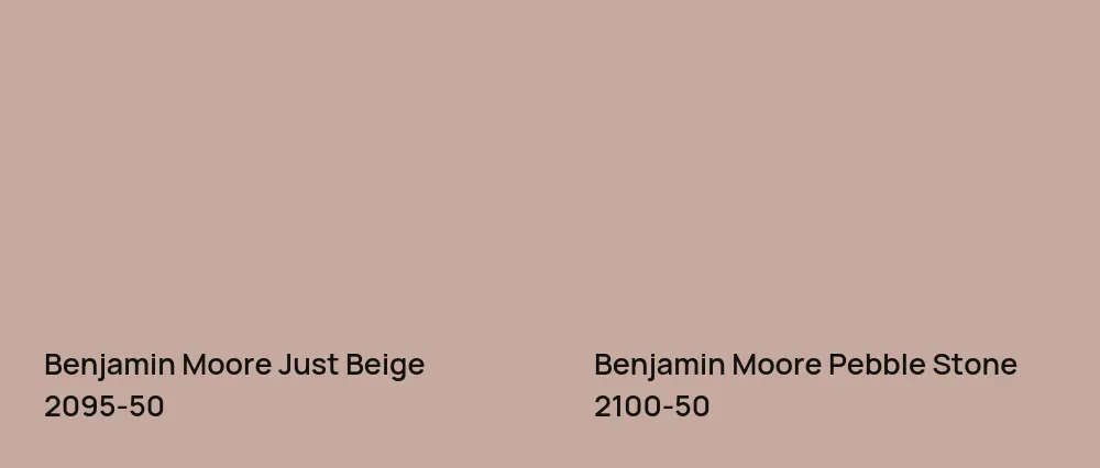 Benjamin Moore Just Beige 2095-50 vs Benjamin Moore Pebble Stone 2100-50