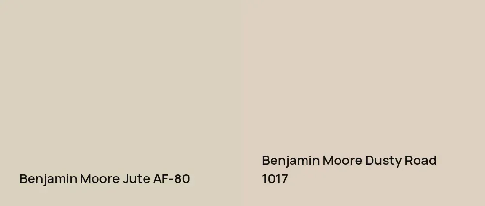 Benjamin Moore Jute AF-80 vs Benjamin Moore Dusty Road 1017