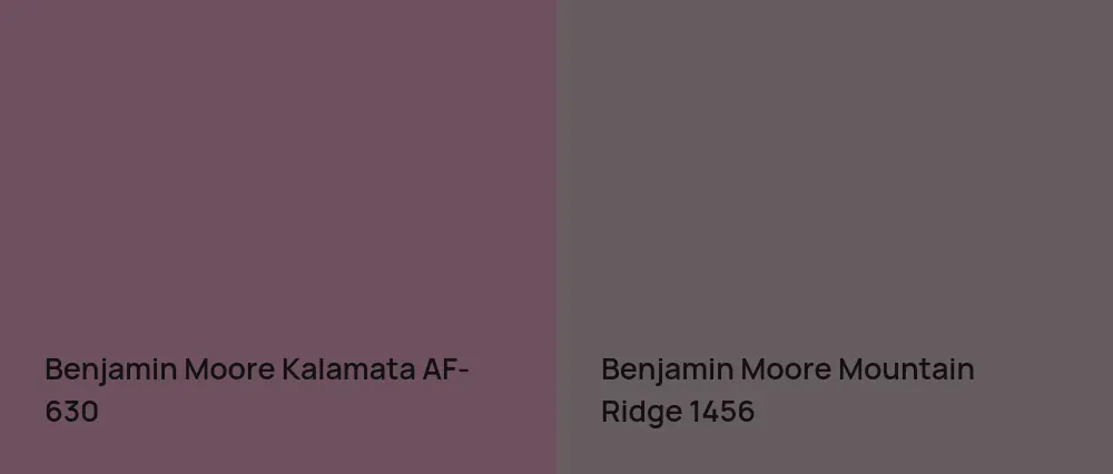 Benjamin Moore Kalamata AF-630 vs Benjamin Moore Mountain Ridge 1456