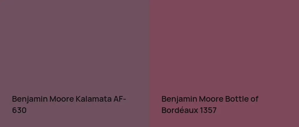Benjamin Moore Kalamata AF-630 vs Benjamin Moore Bottle of Bordéaux 1357