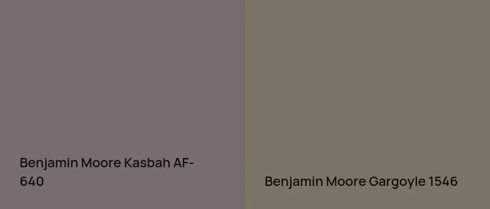 Benjamin Moore Kasbah AF-640 vs Benjamin Moore Gargoyle 1546
