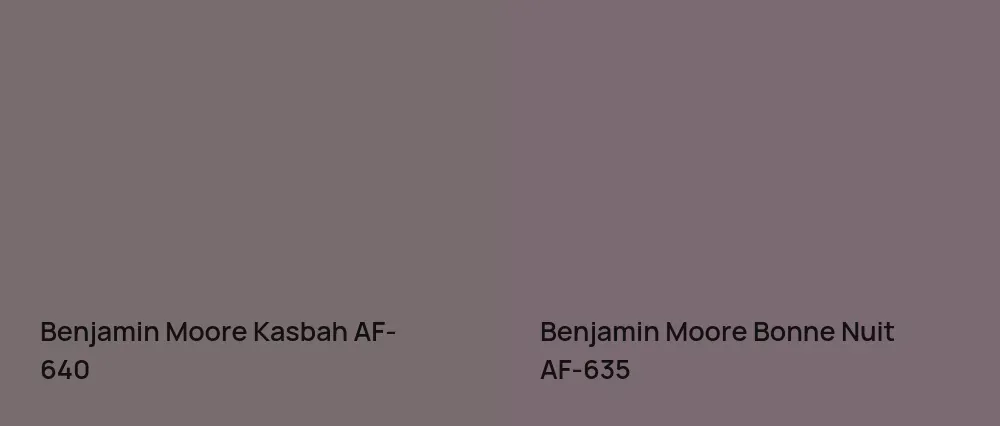 Benjamin Moore Kasbah AF-640 vs Benjamin Moore Bonne Nuit AF-635