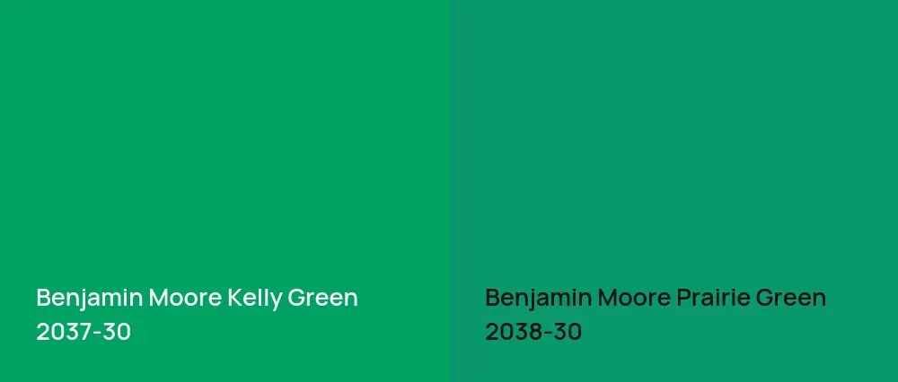 Benjamin Moore Kelly Green 2037-30 vs Benjamin Moore Prairie Green 2038-30